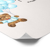 Baby Blue Bear Baby Shower Lieblings Poster (Ecke)