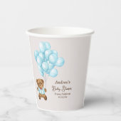 Baby Blue Bear Babydusche Papiertücher Pappbecher (Vorderseite)