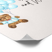 Baby Blue Bear Babydusche und Wünsche Poster (Ecke)