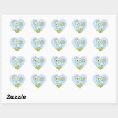 Baby Blue Bird Herz-Aufkleber (Blatt)