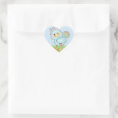 Baby Blue Bird Herz-Aufkleber (Tasche)