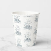 Baby Blue Bird Nest Baby Dusche Pappbecher (Rückseite)