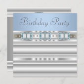 Baby Blue Birthday Party Einladung (Vorne/Hinten)