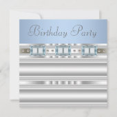 Baby Blue Birthday Party Einladung (Vorderseite)