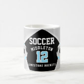 Baby Blue, Black and White ⚽ Fußball Sport Kaffeetasse (Mittel)