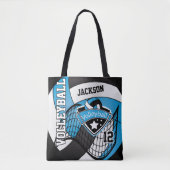Baby Blue, Black and White Volleyball Tasche (Vorderseite)