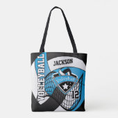 Baby Blue, Black and White Volleyball Tasche (Rückseite)