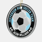 Baby Blue, Black & White Soccer ⚽ Keramik Ornament (Links)