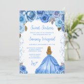 Baby Blue Blonde Hair Princess 16 . Geburtstag Einladung (Stehend Vorderseite)