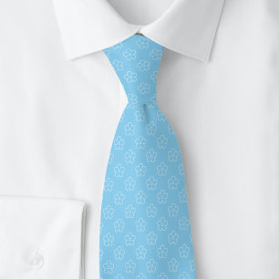 Baby Blue Blumen-Doodle Krawatte