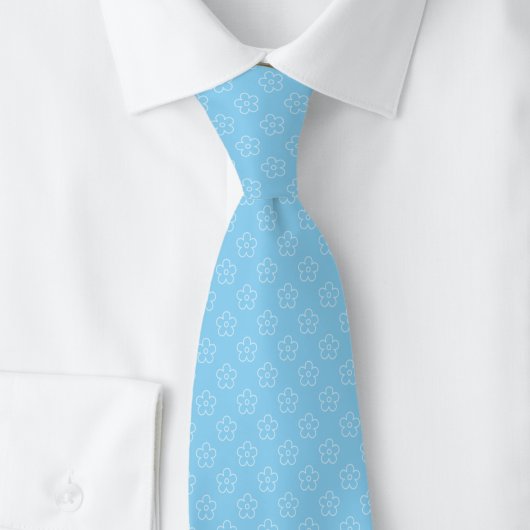 Baby Blue Blumen-Doodle Krawatte