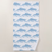 Baby Blue Boat Strandtuch (Vorderseite)