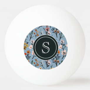 Baby Blue Boho Watercolor Mit Monogramm Tischtennisball