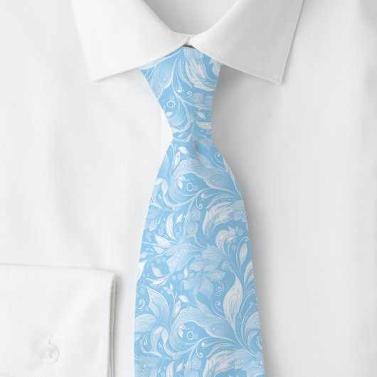 Baby Blue Botanische Batik Krawatte