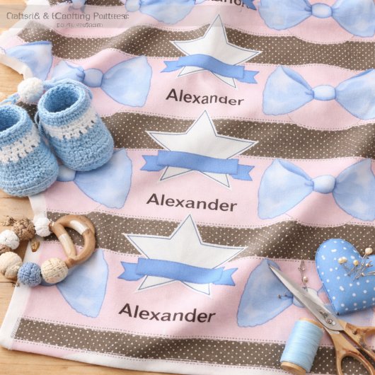 Baby Blue Bow Abzeichen in stilvollen Farben Stoff