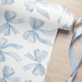 Baby Blue Bow Wrapping Paper Geschenkpapier