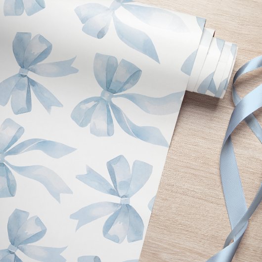 Baby Blue Bow Wrapping Paper Geschenkpapier