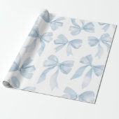 Baby Blue Bow Wrapping Paper Geschenkpapier (Ungerollt)