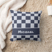 Baby Blue Boy Geometric Square Pattern Quilt Baby Kissen (Decke)