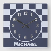 Baby Blue Boy Geometric Square Pattern Quilt Baby