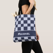 Baby Blue Boy Geometric Square Pattern Quilt Baby Tasche (Von Nahem)