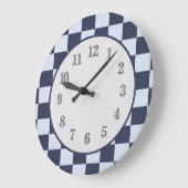 Baby Blue Boy Geometric Square Pattern Quilt Große Wanduhr (Winkel)