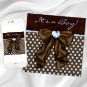 Baby Blue Brown Baby Boy Dusche Einladung