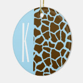 Baby Blue & Brown Giraffe Animal Print Keramikornament (Links)