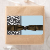 Baby Blue Brown Zebra Water Flasche Labels (Insitu)