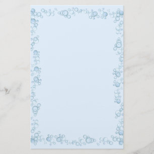 Baby Blue Buble Border Design Briefpapier