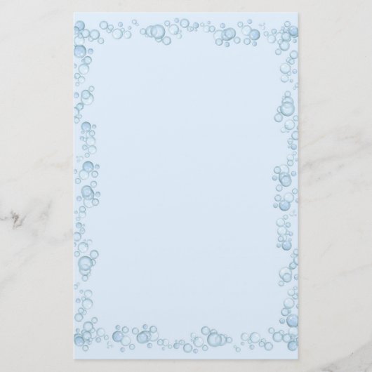 Baby Blue Buble Border Design Briefpapier (Vorderseite)