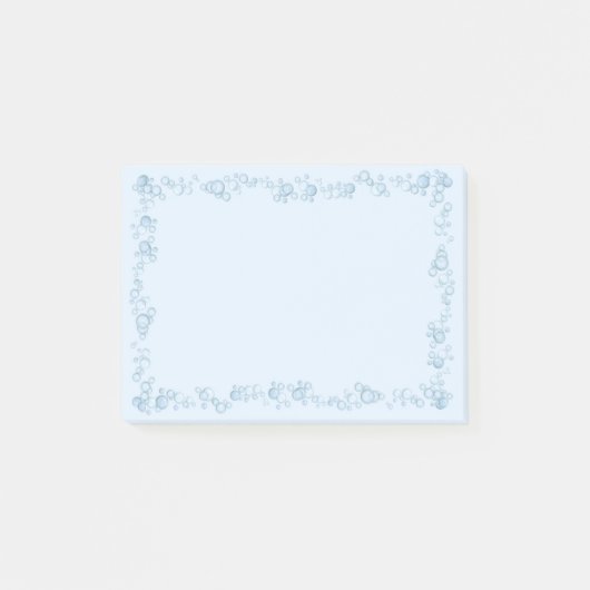 Baby Blue Buble Border Design Post-it Klebezettel (Vorderseite)