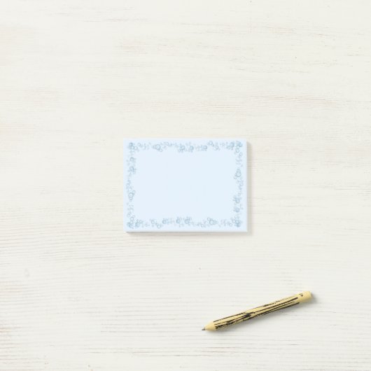 Baby Blue Buble Border Design Post-it Klebezettel (Auf Schreibtisch)