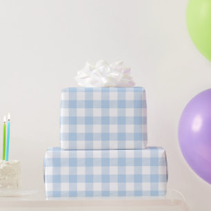 Baby Blue Büffelkariert Geschenkpapier