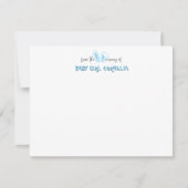 Baby Blue Bunny Ears Nursery Stationery Note Card Einladung (Vorderseite)