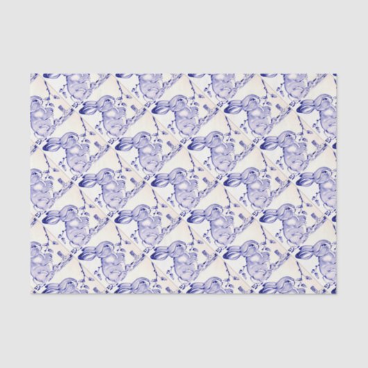 Baby Blue Bunny Rabbit Geschenkwrap Seidenpapier (Vorderseite)
