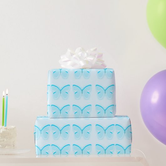 Baby Blue Butterfells Packpapier (Partygeschenke)