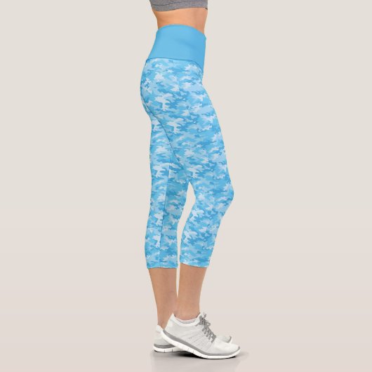 Baby Blue Camouflage High Waisted Capris (Rechts)