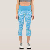 Baby Blue Camouflage High Waisted Capris (Vorderseite)