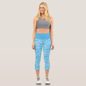 Baby Blue Camouflage High Waisted Capris (Vorderseite)