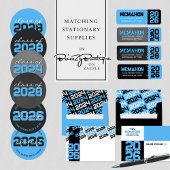 Baby Blue Chalkboard Abschluss Rücksendeadresse