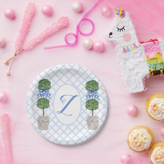 Baby Blue Chinoiserie Ginger Jars Topiary  Pappteller (Party)