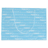 Baby Blue Christmas Gift Bag | Santa's Reindeer Große Geschenktüte (Rückseite)