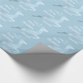 Baby Blue Christmas Rentiermuster personalisiert Geschenkpapier (Ecke)