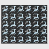 Baby Blue Christmas Rentiermuster personalisiert Geschenkpapier (Flach)