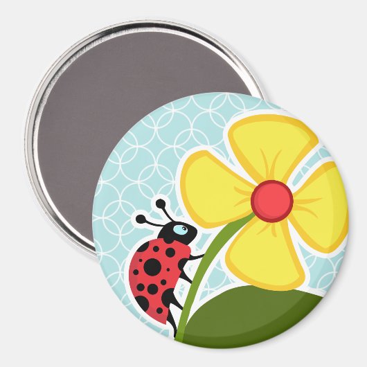 Baby Blue Circles; Ladybug Magnet (Vorderseite/Rückseite)