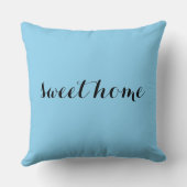Baby blue color Zuhause monogram Kissen (Rückseite)