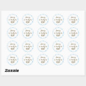 Baby Blue Confetti Baby Shower Favor Runder Aufkleber (Blatt)