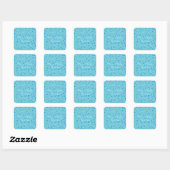 Baby Blue Confetti Taufe Christening Favor Quadratischer Aufkleber (Blatt)