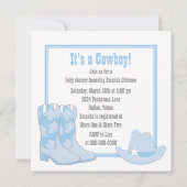 Baby Blue Cowboy Baby Dusche Einladung (Rückseite)